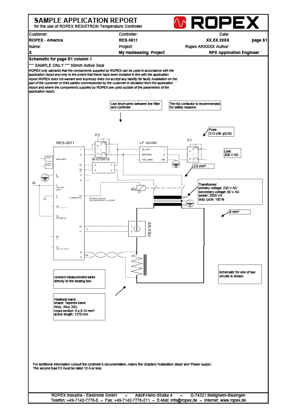 Sample ROPEX Application Report